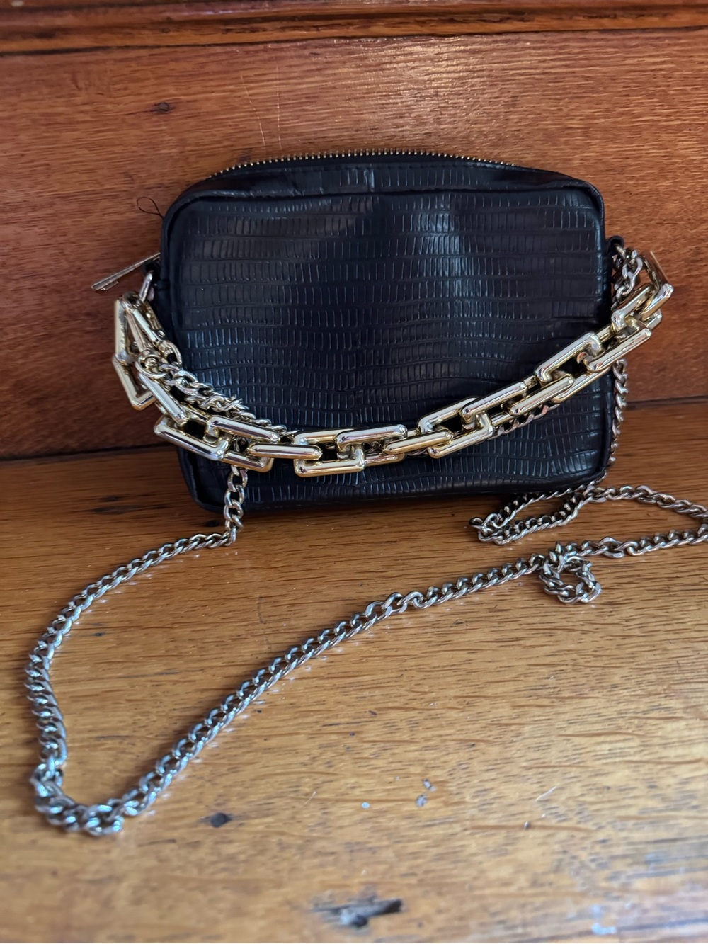 Stella Bianca small crossbody bag with gold chain detail